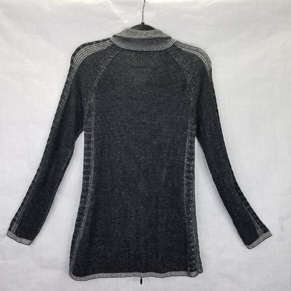 Indigenous Fair Trade Sweater Women's S Gray Zip Up Cardigan Organic Cotton Peru - Picture 5 of 11